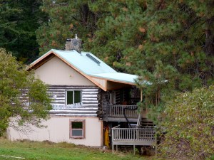 Our friend Terry came up with the idea to extend our new metal roof partially over the deck. The old cedar shingles are now being used as kindling -- frighteningly good kindling.