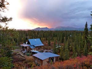 Brushkana cabin with addition in progress.